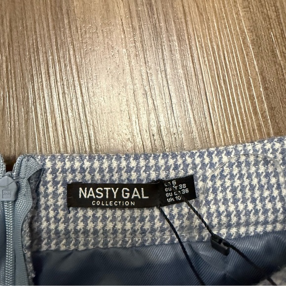 NWT Nasty Gal Women sz 6 Wool Blend Check Tailored Mini Skirt - Picture 3 of 10